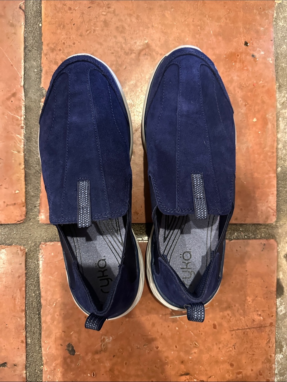 Ryka Women's Navy Suede Slip-On Sneakers
